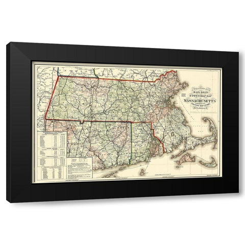 Massachusetts - William 1879 Black Modern Wood Framed Art Print by William