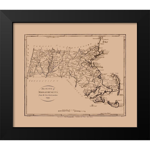 Massachusetts - Low 1799  Black Modern Wood Framed Art Print by Low