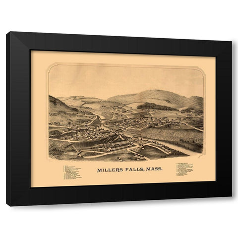 Millers Falls Massachusetts -1880 Black Modern Wood Framed Art Print by Unknown