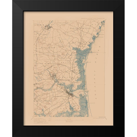 Newburyport Massachusetts Sheet - USGS 1894 Black Modern Wood Framed Art Print by USGS