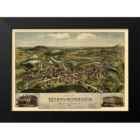 Northborough Massachusetts -1887 Black Modern Wood Framed Art Print by Unknown