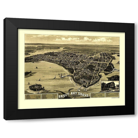 Onset Bay Grove Wareham Massachusetts - Walker Black Modern Wood Framed Art Print by Walker