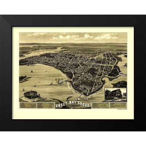 Onset Bay Grove Wareham Massachusetts - Walker Black Modern Wood Framed Art Print by Walker