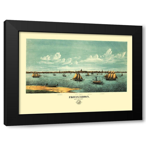 Provincetown Massachusetts - Rogers 1877 Black Modern Wood Framed Art Print by Rogers