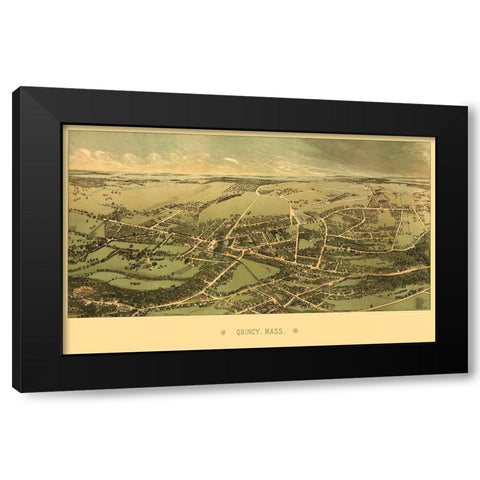 Quincy Massachusetts - Whitefield 1877 Black Modern Wood Framed Art Print by Whitefield
