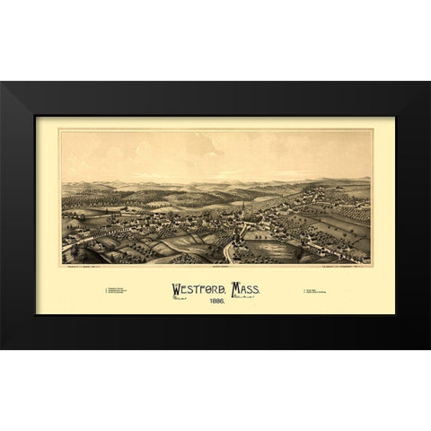 Westford Massachusetts - Burleigh 1886 Black Modern Wood Framed Art Print by Burleigh