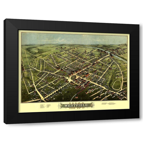 Westfield Massachusetts - Bailey 1875 Black Modern Wood Framed Art Print by Bailey