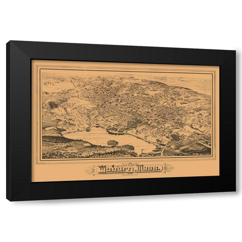 Woburn Massachusetts - 1883 Black Modern Wood Framed Art Print with Double Matting by Unknown