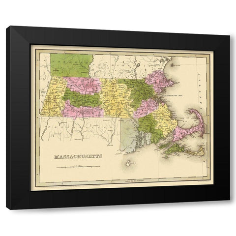 Massachusetts - Boynton 1841 Black Modern Wood Framed Art Print by Boynton