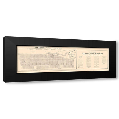 Atlantic City Maryland - Tunis 1916  Black Modern Wood Framed Art Print by Tunis