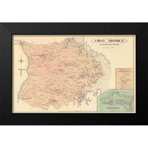 Anne Arundel  First District Maryland Black Modern Wood Framed Art Print by Hopkins