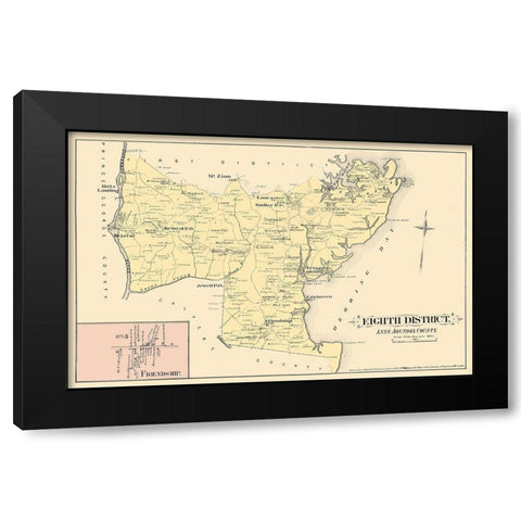 Anne Arundel   Eighth District Maryland Black Modern Wood Framed Art Print with Double Matting by Hopkins
