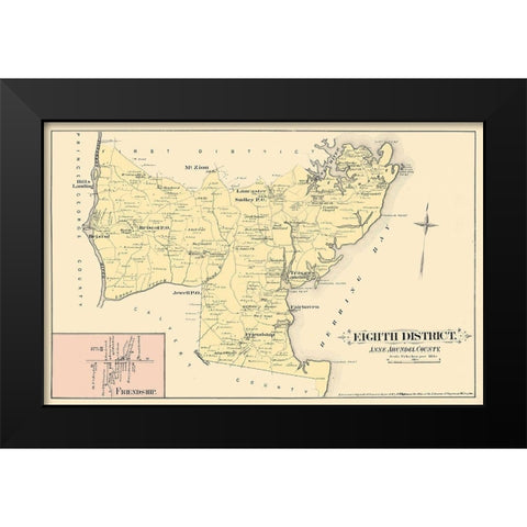Anne Arundel   Eighth District Maryland Black Modern Wood Framed Art Print by Hopkins