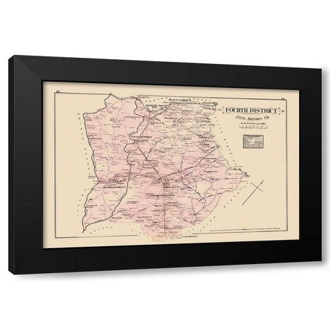 Anne Arundel 4th District Maryland Landowner Black Modern Wood Framed Art Print with Double Matting by Hopkins