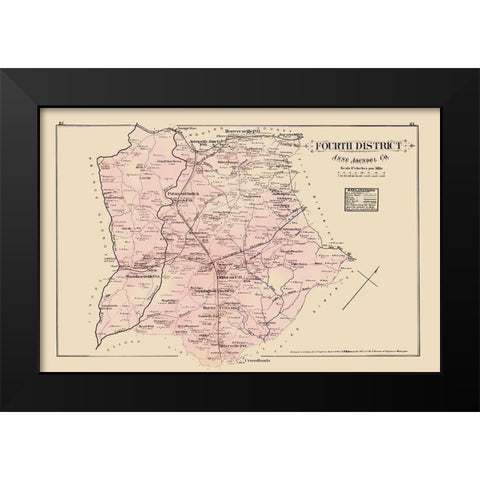 Anne Arundel 4th District Maryland Landowner Black Modern Wood Framed Art Print by Hopkins