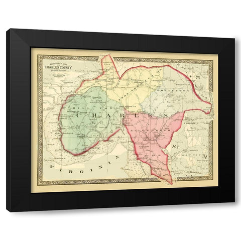 Charles Maryland - Martenet 1886 Black Modern Wood Framed Art Print by Martenet