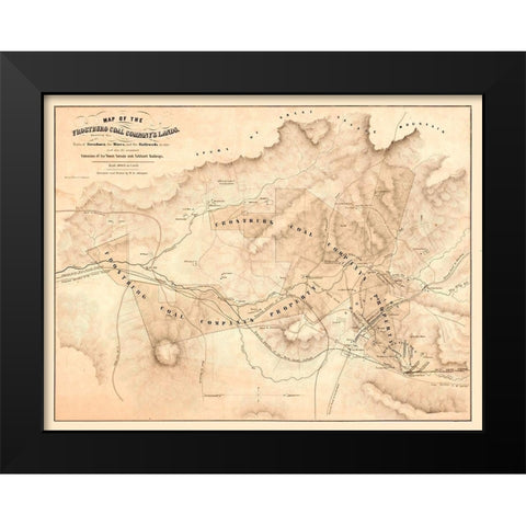 Frostburg Maryland - Atkinson 1860   Black Modern Wood Framed Art Print by Atkinson