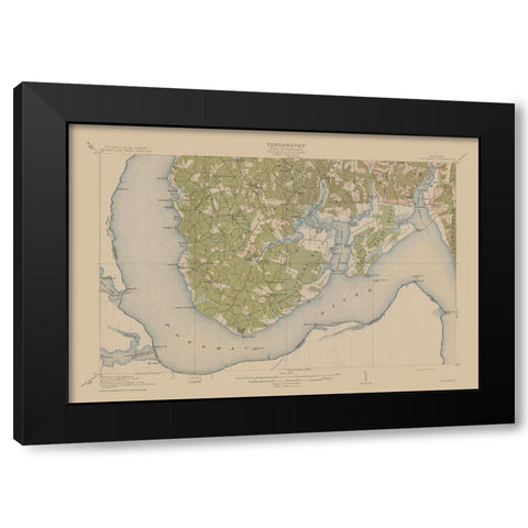 Nanjemoy Maryland Quad - USGS 1913 Black Modern Wood Framed Art Print with Double Matting by USGS