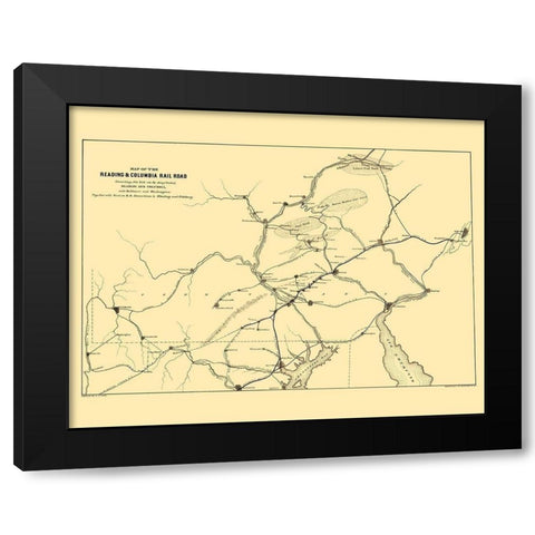 Reading and Columbia Railroad - Endicott 1850 Black Modern Wood Framed Art Print by Endicott