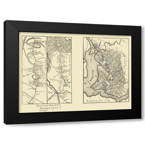 Bladensburg, Georgetown, Washington DC - Moore Black Modern Wood Framed Art Print with Double Matting by Moore