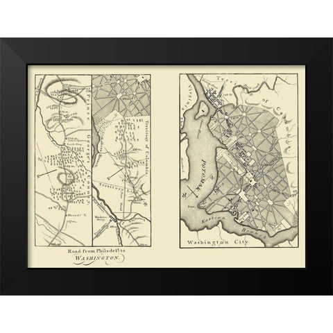 Bladensburg, Georgetown, Washington DC - Moore Black Modern Wood Framed Art Print by Moore