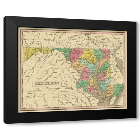 Maryland - Finley 1831 Black Modern Wood Framed Art Print with Double Matting by Finley