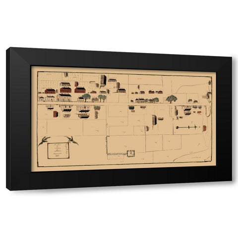 Alfred Maine - Bussell 1845  Black Modern Wood Framed Art Print with Double Matting by Bussell