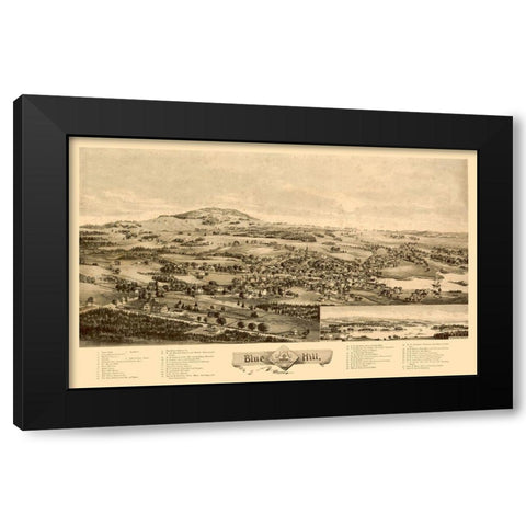 Blue Hill Maine -1896 Black Modern Wood Framed Art Print with Double Matting by Unknown