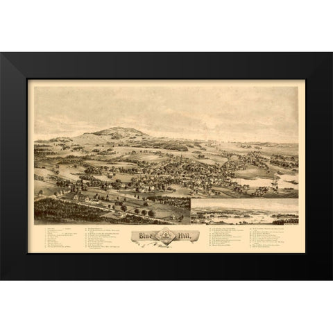 Blue Hill Maine -1896 Black Modern Wood Framed Art Print by Unknown