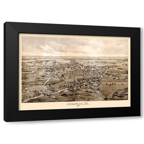 Kennebunk Maine - Norris 1895  Black Modern Wood Framed Art Print with Double Matting by Norris