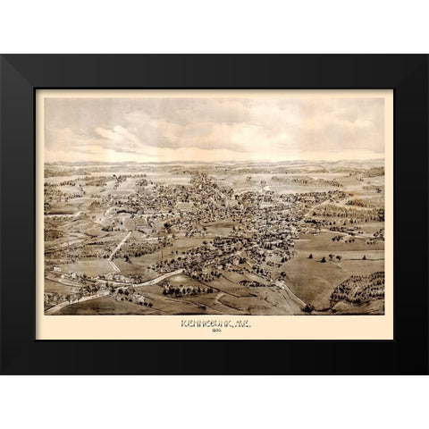 Kennebunk Maine - Norris 1895  Black Modern Wood Framed Art Print by Norris