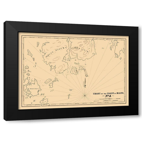 Maine Coast - Moores 1837  Black Modern Wood Framed Art Print by Moores