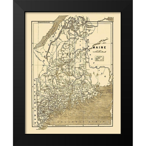 Maine - 1890 Black Modern Wood Framed Art Print by Unknown