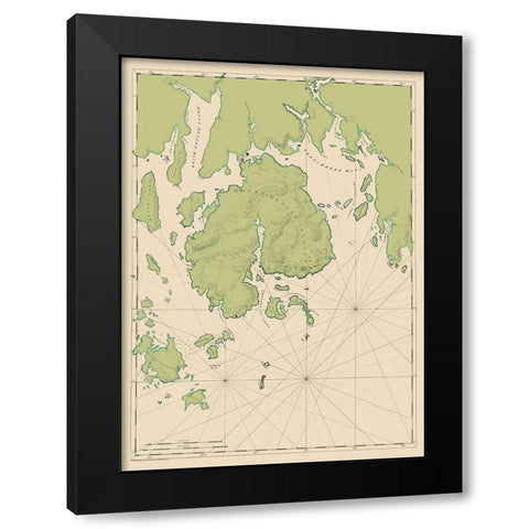 Mt Desert Island and Coast - Des Barres 1776 Black Modern Wood Framed Art Print by Des Barres