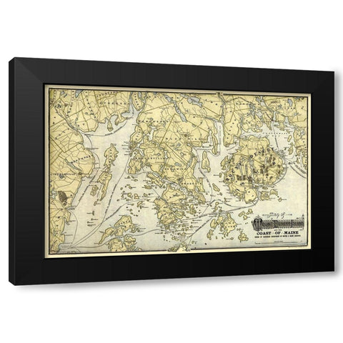 Mount Desert Island  Maine-1900 Black Modern Wood Framed Art Print with Double Matting by Unknown