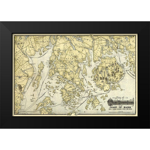 Mount Desert Island  Maine-1900 Black Modern Wood Framed Art Print by Unknown