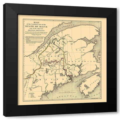 Maine Northern - Hoen 1830 Black Modern Wood Framed Art Print by Hoen