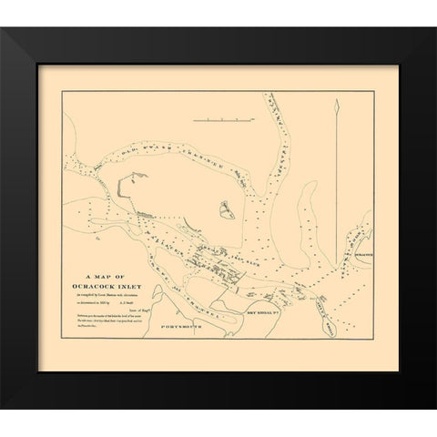 Ocracock Inlet - Swift 1835 Black Modern Wood Framed Art Print by Swift