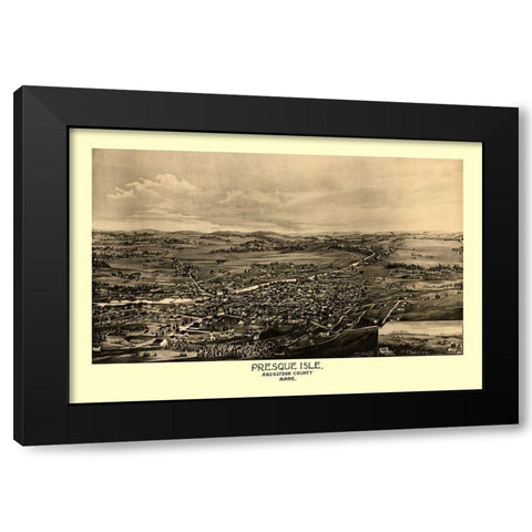 Presque Isle Maine - Norris 1894  Black Modern Wood Framed Art Print by Norris