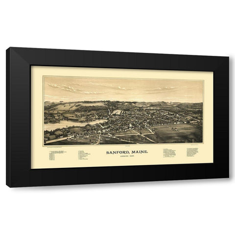 Sanford Maine - Norris 1889  Black Modern Wood Framed Art Print with Double Matting by Norris