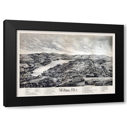 Wilton Maine -1895 Black Modern Wood Framed Art Print with Double Matting by Unknown