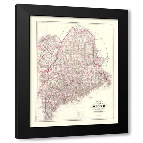 Maine - Colby  1887 Black Modern Wood Framed Art Print by Colby