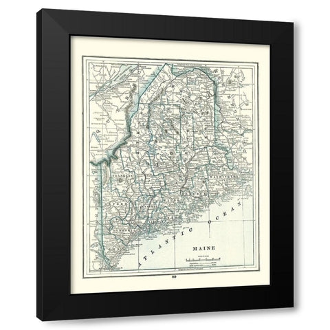 Maine - Rathbun 1893 Black Modern Wood Framed Art Print by Rathbun