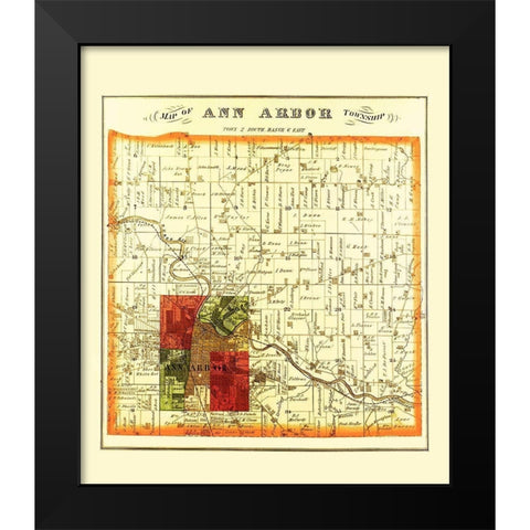 Ann Arbor Michigan Landowner - Everts 1874 Black Modern Wood Framed Art Print by Everts