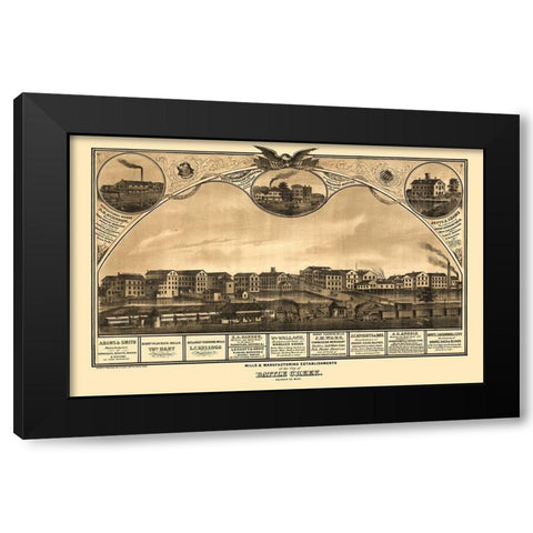 Battle Creek Michigan - Ruger 1869  Black Modern Wood Framed Art Print with Double Matting by Ruger