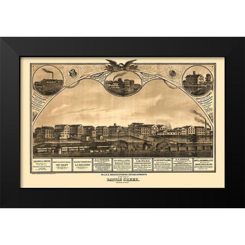 Battle Creek Michigan - Ruger 1869  Black Modern Wood Framed Art Print by Ruger