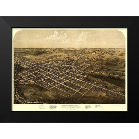 Coldwater Michigan - Ruger 1868  Black Modern Wood Framed Art Print by Ruger