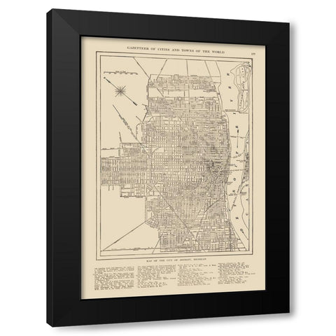 Detroit  Michigan - Reynold 1921 Black Modern Wood Framed Art Print by Reynold
