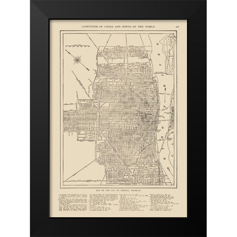 Detroit  Michigan - Reynold 1921 Black Modern Wood Framed Art Print by Reynold
