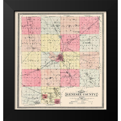 Genesee Michigan - Day 1899 Black Modern Wood Framed Art Print by Day